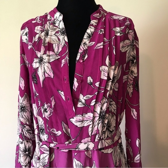 NANETTE Lepore floral ombré belted long sleeve dress. New with tags. - Picture 3 of 11